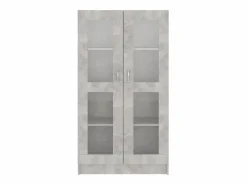New Clicnbuy Vitrina de madera contrachapada hormigón 82,5x30,5x150cm Gris
