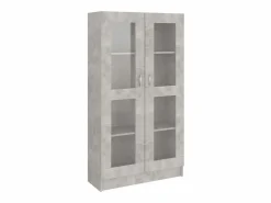 Outlet Vitrina de madera contrachapada hormigón 82,5x30,5x150cm Vitrina