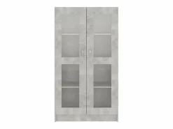 Outlet Vitrina de madera contrachapada hormigón 82,5x30,5x150cm Vitrina