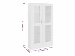 vidaxl Vitrina de madera contrachapada 82,5x30,5x150 cm