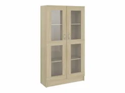 Discount Vitrina de madera contrachapada color roble 82,5x30,5x150 cm Vitrina