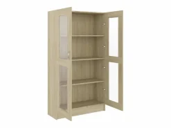 Discount Vitrina de madera contrachapada color roble 82,5x30,5x150 cm Vitrina