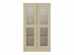 Discount Vitrina de madera contrachapada color roble 82,5x30,5x150 cm Vitrina
