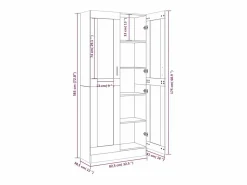New Vitrina madera contrachapada roble ahumado 82,5x30,5x185 cm Vitrina