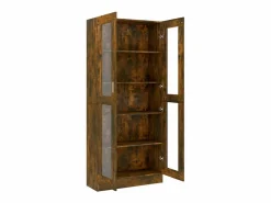 New Vitrina madera contrachapada roble ahumado 82,5x30,5x185 cm Vitrina