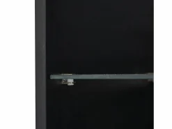 New Hauss Spole Vitrina negra de alto brillo con 2 puertas y 1 estante de cristal, LED incluido - 45x35x160cm Negro
