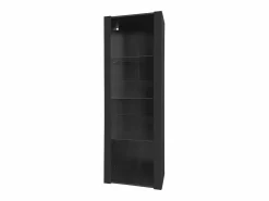 Vitrina - Vitrina con luces LED y 3 estantes de cristal - para salón y dormitorio
