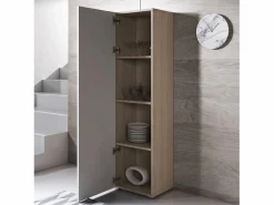 Hot Vitrina para Salón comedor en Sonoma y Blanco 40x29x167cm Luke V4 Vitrina