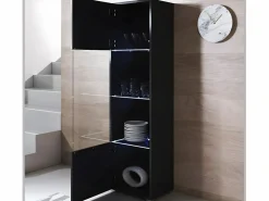 MB Muebles Bonitos Vitrina para Salón comedor en con LED 40x29x167cm Luke V6