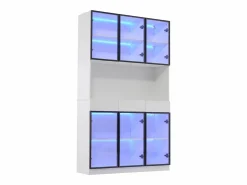Clearance Vitrina 120x36x200 cm con LED - 6 puertas de cristal y 3 cajones - Vitrina