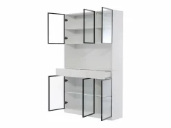 Clearance Vitrina 120x36x200 cm con LED - 6 puertas de cristal y 3 cajones - Vitrina