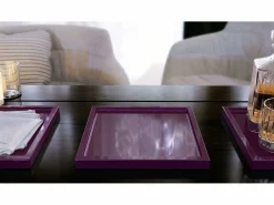 Best Vladon Cuenco decorativo Maya, moderno Plato decorativo cuadrado, Zarzamora de alto brillo (20 x 1,8 x 20 cm) Violeta