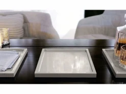 Sale Vladon Cuenco decorativo Maya, moderno Plato decorativo cuadrado, Gris arena de alto brillo (20 x 1,8 x 20 cm) Beige