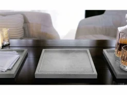 Clearance Vladon Cuenco decorativo Maya, moderno Plato decorativo cuadrado, Hormigón Oxidado, Juego de 2 (20 x 1,8 x 20 cm) Presentación Y Servicio