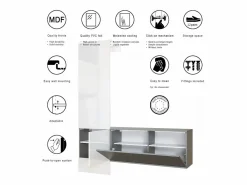 New Vladon Mueble recibidor Carlton Set 4, Mueble de entrada compuesto por 1 Perchero, 1 Zapatero, antracita mate/hormigón oxidado (156,5 x 193 x 35 cm) Armario De Entrada