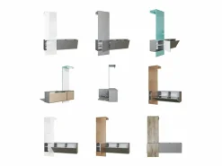 New Vladon Mueble recibidor Carlton Set 4, Mueble de entrada compuesto por 1 Perchero, 1 Zapatero, antracita mate/hormigón oxidado (156,5 x 193 x 35 cm) Armario De Entrada