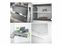 New Vladon Mueble recibidor Carlton Set 2, Mueble de entrada compuesto por 1 Perchero, 1 Armario de cajones, antracita mate/roble natural (105 x 193 x 35 cm) Color natural claro