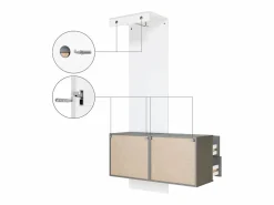 New Vladon Mueble recibidor Carlton Set 2, Mueble de entrada compuesto por 1 Perchero, 1 Armario de cajones, antracita mate/roble natural (105 x 193 x 35 cm) Color natural claro