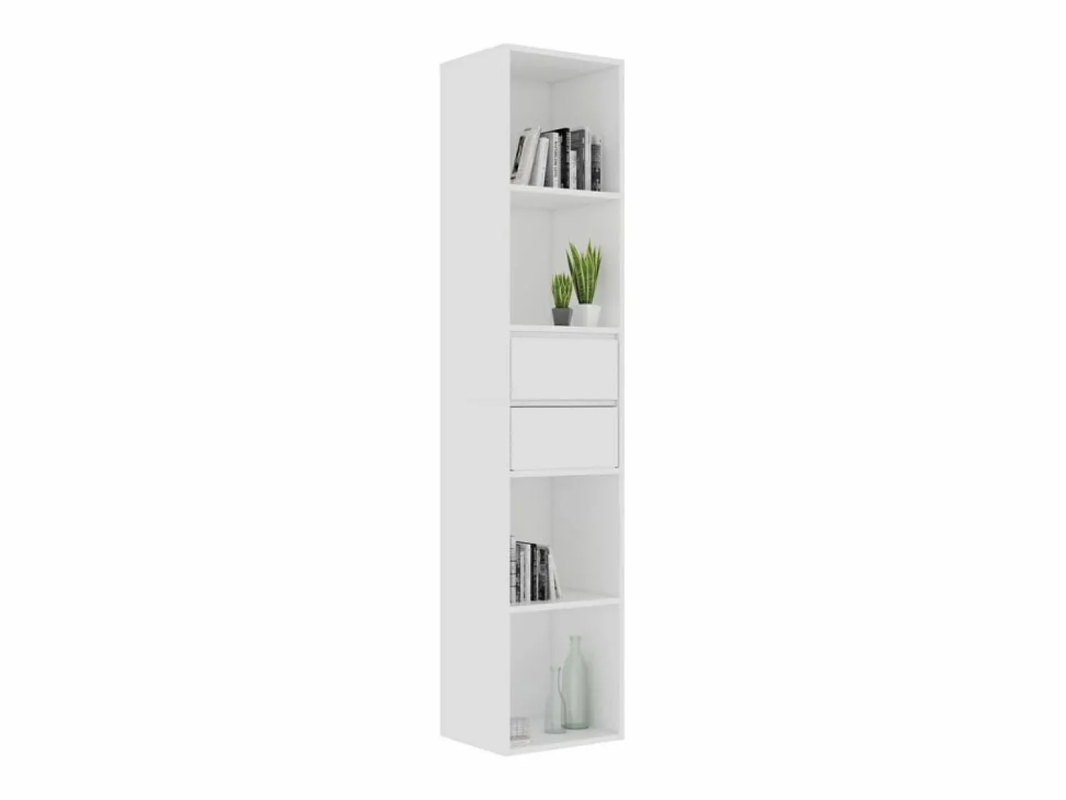 Outlet Garden Furniture Växjö Estantería librería madera contrachapada 36x30x171 cm Blanco