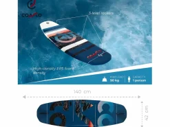 Discount COASTO Wakeboard Kyanit 140 - Rocker 3 Etapas MAX 90kg - Ligero, Cómodo y Práctico - - PB-CWKBKYANIT Azul