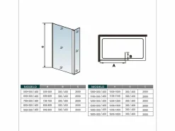 Online Aica Walkin Mampara Panel de ducha Serigrafiado de línea negra 2 hojas Vidrio 8mm Antical con Barra Negra mate 70-120cm Tamaño[(83.9-85.9)+40]x200cm- Transparente