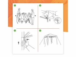 Clearance - Carpa Plegable 3x3 m Compact Azuk – Resistente al Agua – Vientos y Piquetas Fijación – Estructura de Acero – Cenador Jardín – Pérgola Playa – Exteriores Estor Y Toldo