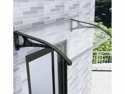 Sale - Marquesina Puerta Exterior 150x80 cm – Policarbonato 2,7mm – Soportes Aluminio Antracita – Fácil Montaje – Tejadillo Protección Lluvia Estor Y Toldo