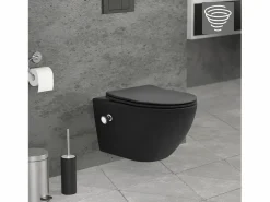 WC cerámico suspendido con función bidé y tornado largo 53,5 cm softclose Inodoro Suspendido