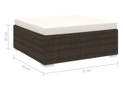 Garden Furniture West Orange Reposapies seccional con cojín 1 uds ratán sintético marrón