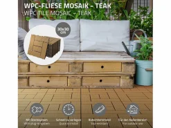 ECD Germany WPC Baldosas para terrazas 30x30 cm - 55 piezas por 5m²