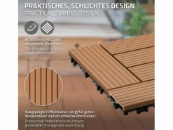 ECD Germany WPC baldosas 30x30cm 1 m² mosaico para jardín piscina patio