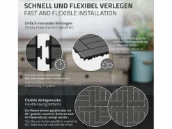 ECD Germany WPC baldosas 30x30cm 1 m² para jardín piscina patio