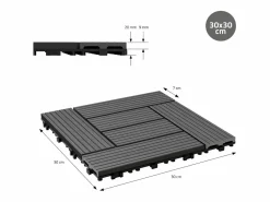 ECD Germany WPC baldosas 30x30cm 1 m² para jardín piscina patio