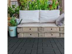 ECD Germany WPC baldosas 30x30cm 1 m² para jardín piscina patio