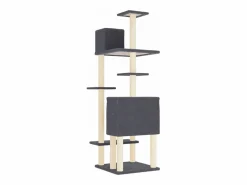 Best Garden Furniture Wundir Rascador para gatos con postes de sisal gris oscuro 154 cm Gris antracita