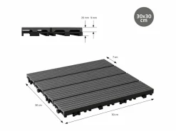 Outlet ECD Germany 11x Baldosas para terraza WPC 30x30 cm 1 m² baldosas antracita Gris