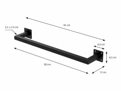 Hot 2x Perchero de pared para vestidor/armario barra para ropa/toallas 60x12cm Burro Para Ropa