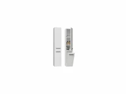 Best TOPESHOP YANA - Mueble de baño con cesto de ropa - 31x30x174 cm - Columna de almacenamiento de baño Blanco