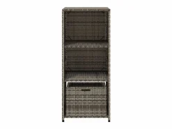 Discount Garden Furniture Ylira Armario de almacenaje de jardín ratán PE 50x55x115 cm Gris