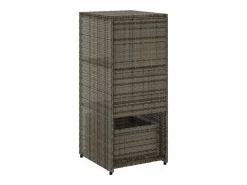 Discount Garden Furniture Ylira Armario de almacenaje de jardín ratán PE 50x55x115 cm Gris