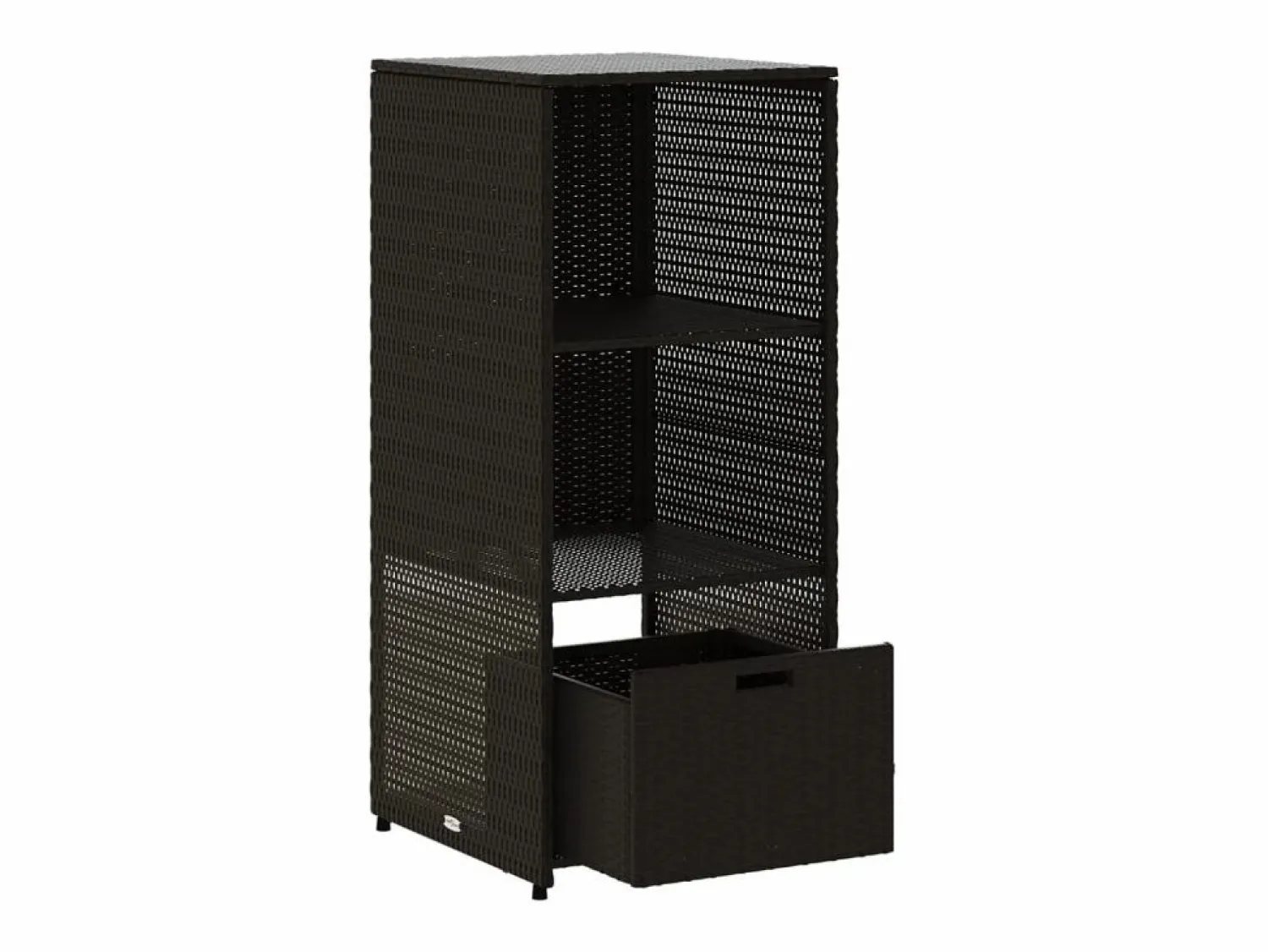 Outlet Garden Furniture Ylira Armario de almacenaje de jardín ratán PE 50x55x115 cm Negro