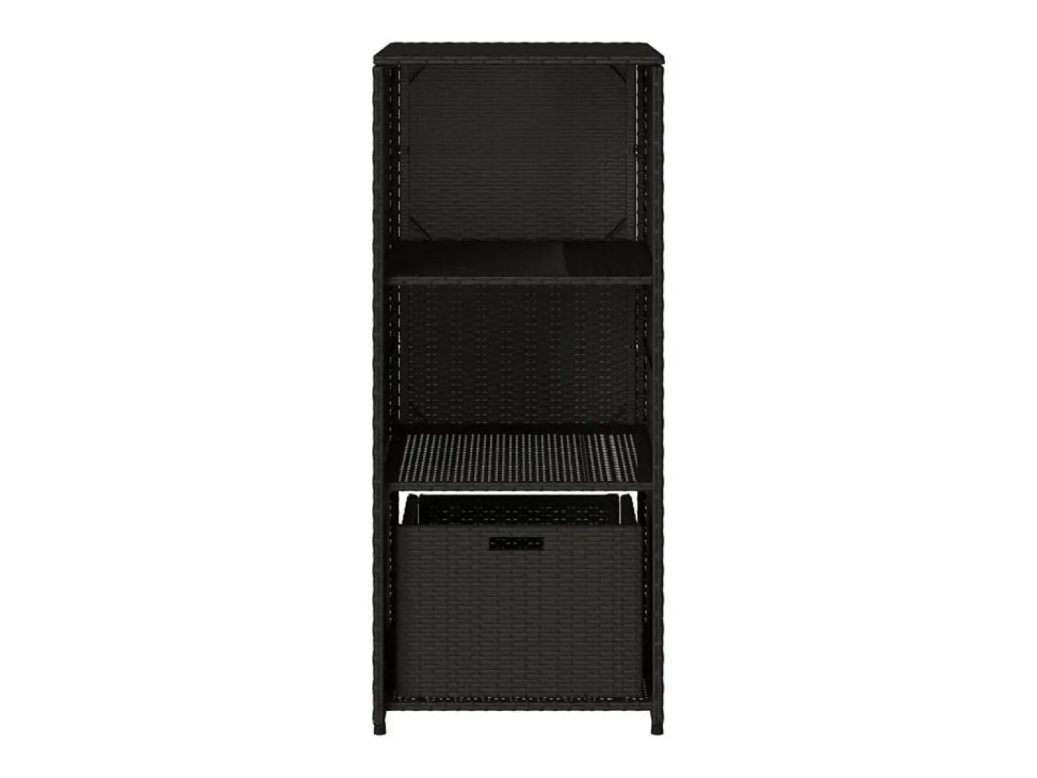 Outlet Garden Furniture Ylira Armario de almacenaje de jardín ratán PE 50x55x115 cm Negro