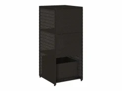 Outlet Garden Furniture Ylira Armario de almacenaje de jardín ratán PE 50x55x115 cm Negro