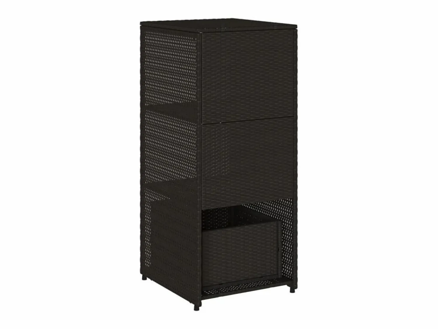 Outlet Garden Furniture Ylira Armario de almacenaje de jardín ratán PE 50x55x115 cm Negro