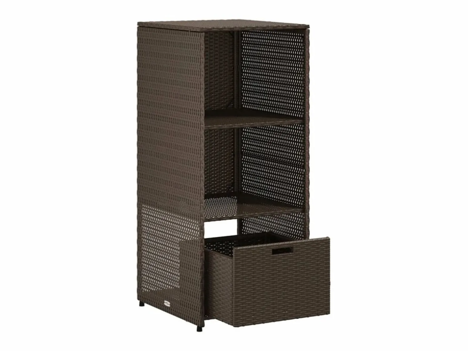 Garden Furniture Ylira Armario de almacenaje de jardín ratán PE marrón 50x55x115 cm Marru00f3n
