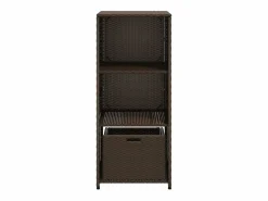 Garden Furniture Ylira Armario de almacenaje de jardín ratán PE marrón 50x55x115 cm Marru00f3n