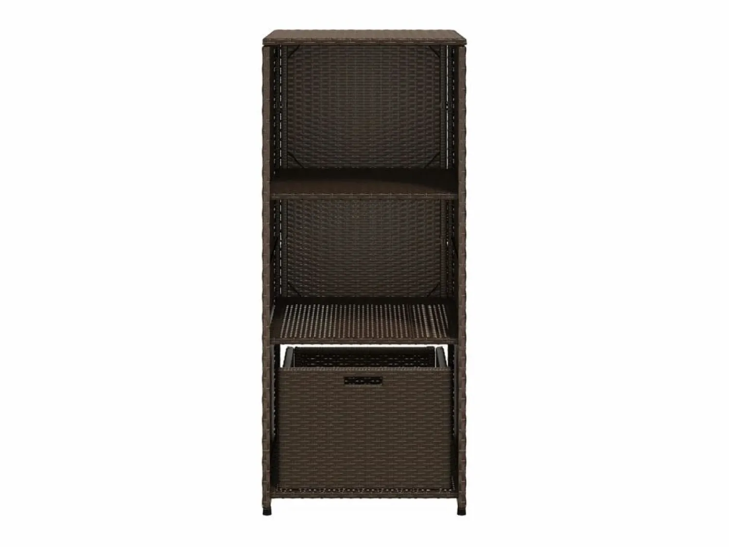 Garden Furniture Ylira Armario de almacenaje de jardín ratán PE marrón 50x55x115 cm Marru00f3n