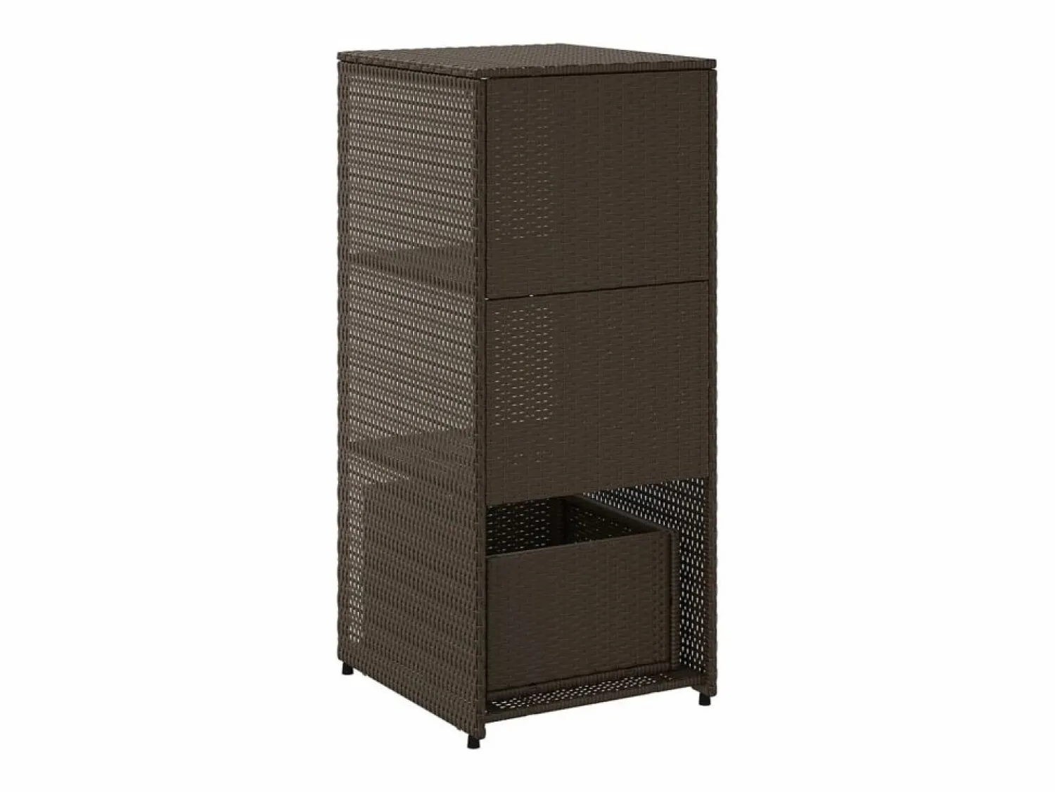 Garden Furniture Ylira Armario de almacenaje de jardín ratán PE marrón 50x55x115 cm Marru00f3n