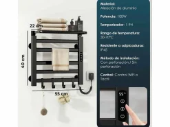 Yoevu - Toallero eléctrico Wi-Fi 100W , pantalla LCD táctil, contro WIFI y Alexa