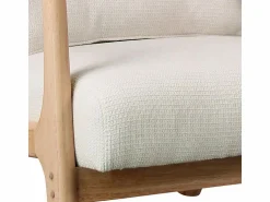 Hot ZACK-Sillón en tejido Ecru y madera natural Sillón Escandinavo